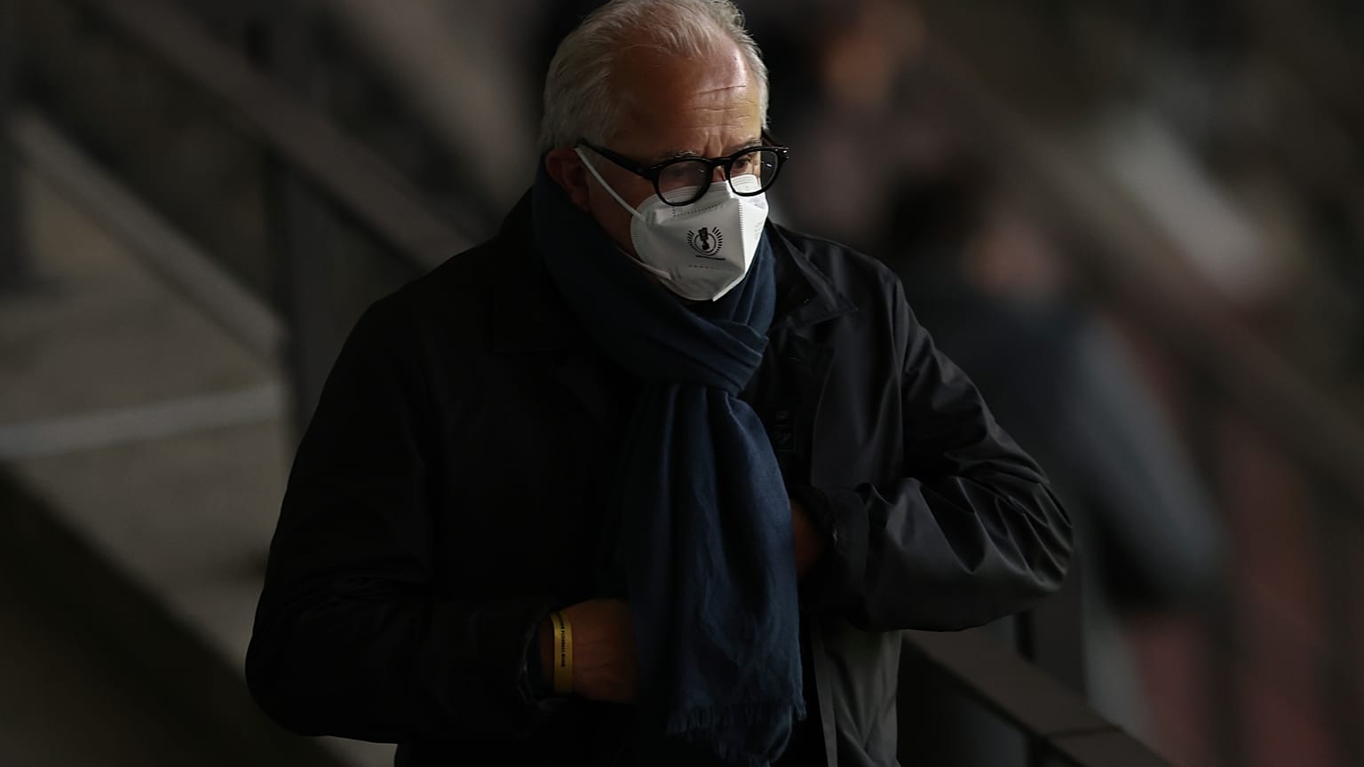 Fritz Keller was pictured in the stands during last week's DFB Pokal cup final match between RB Leipzig and Borussia Dortmund.