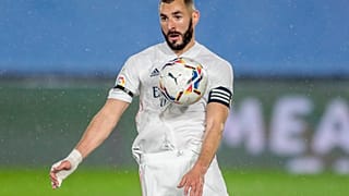 Real Madrid's Karim Benzema the Spanish La Liga match between Real Madrid and Betis in Madrid, Spain, Saturday, April 24, 2021.