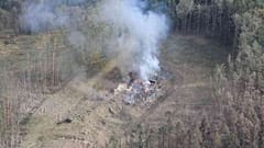 The aftermath of the explosion in Vrbetice