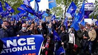 Manifestation des policiers à Paris le 19 mai 2021.