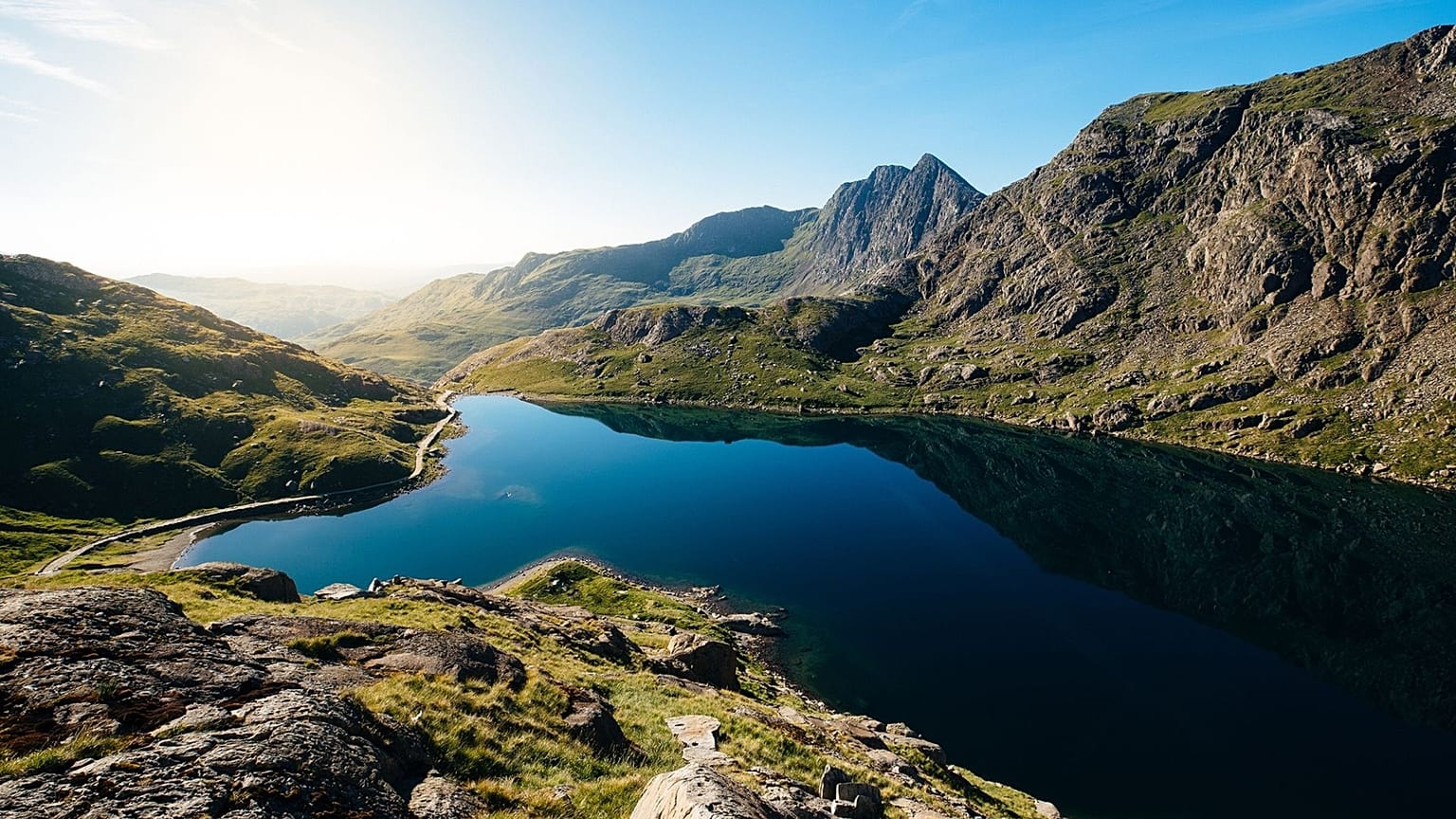 Climbing to the peak of Yr Wyddfa, Wales' tallest mountain.