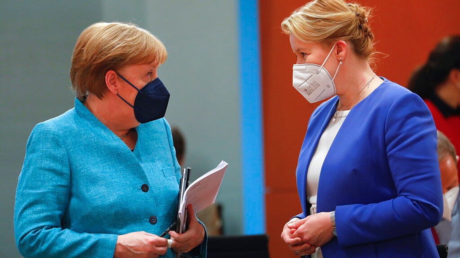 Angela Merkel mit Franziska Giffey in Berlin