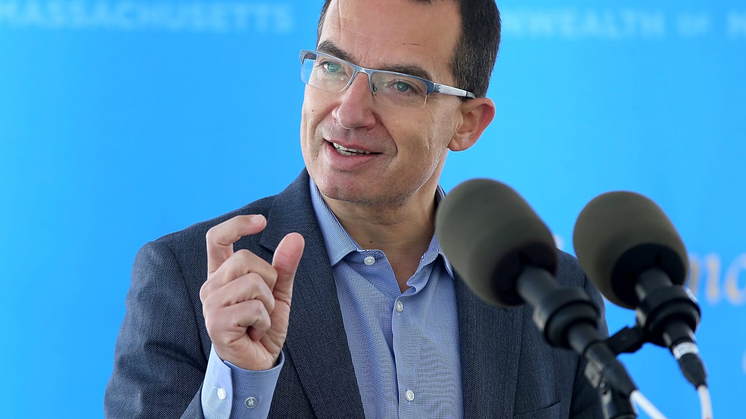 Stephane Bancel, CEO of Moderna, during a tour of the Moderna facility in Norwood, Mass. on May 12, 2021.