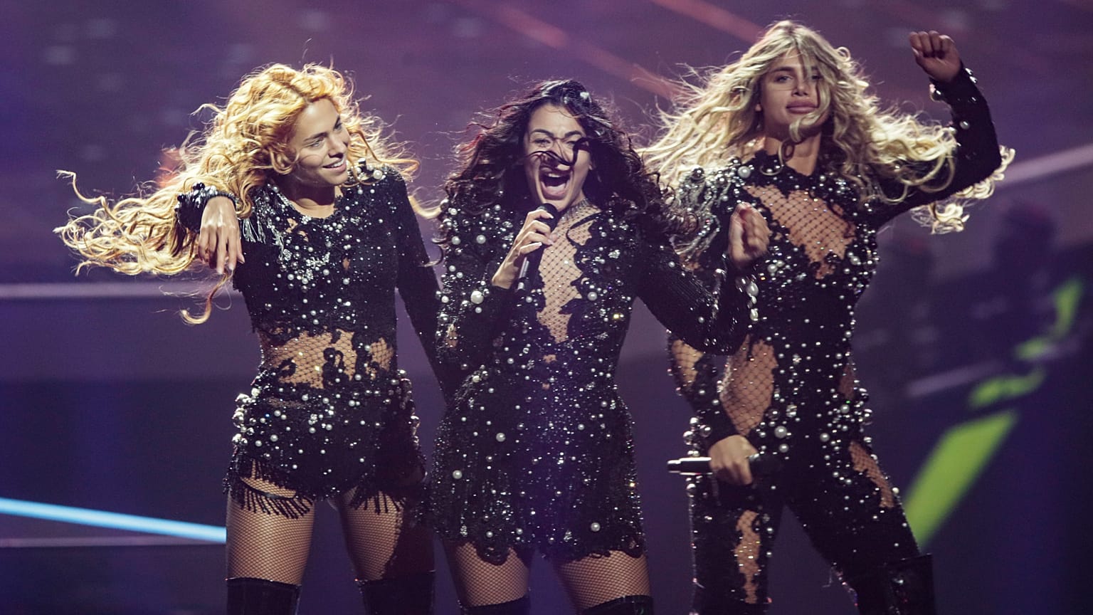Hurricane from Serbia perform during rehearsals at the Eurovision Song Contest at Ahoy arena in Rotterdam, Netherlands, Wednesday, May 19, 2021.