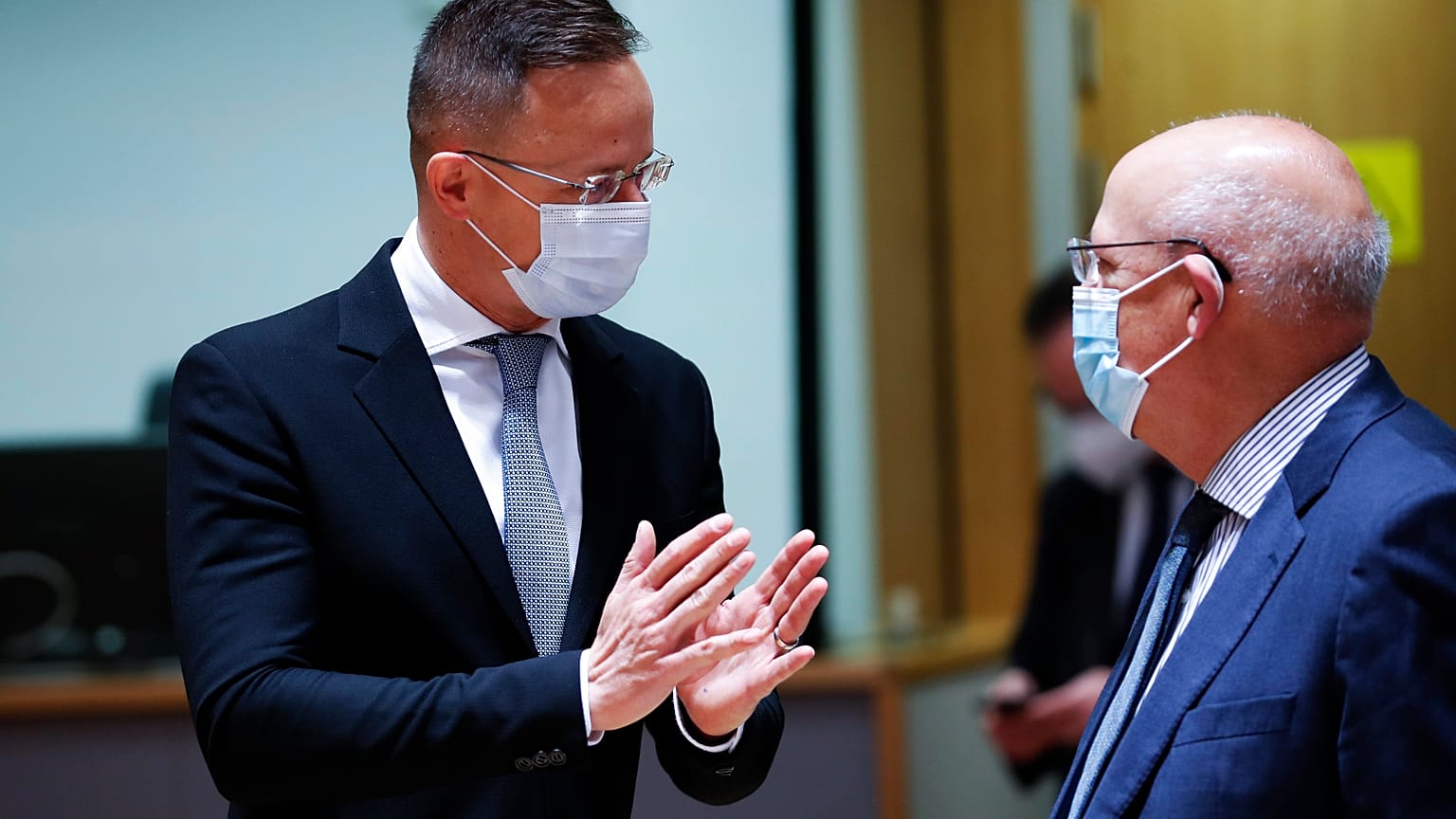 Szijjártó Péter magyar külügyminiszter az EU külkereskedelemért felelős minisztereinek találkozóján