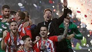 من احتفال أتلتيكو مدريد بعد الفوز بنهائي الدوري الأوروبي في 2018