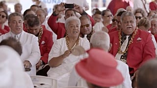 Prime Minister-elect Fiame Naomi Mata’afa with her supporters Monday, May 24, 2021, in Apia, Samoa. 