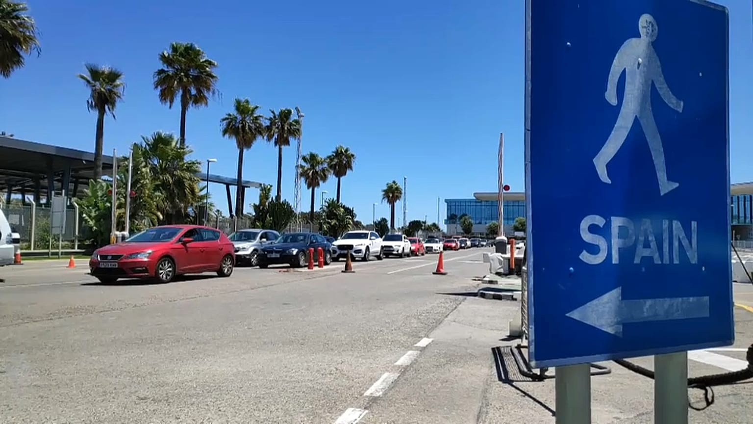 Paso fronterizo entre Gibraltar y España