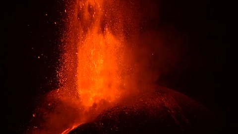 Lava erupting from Etna