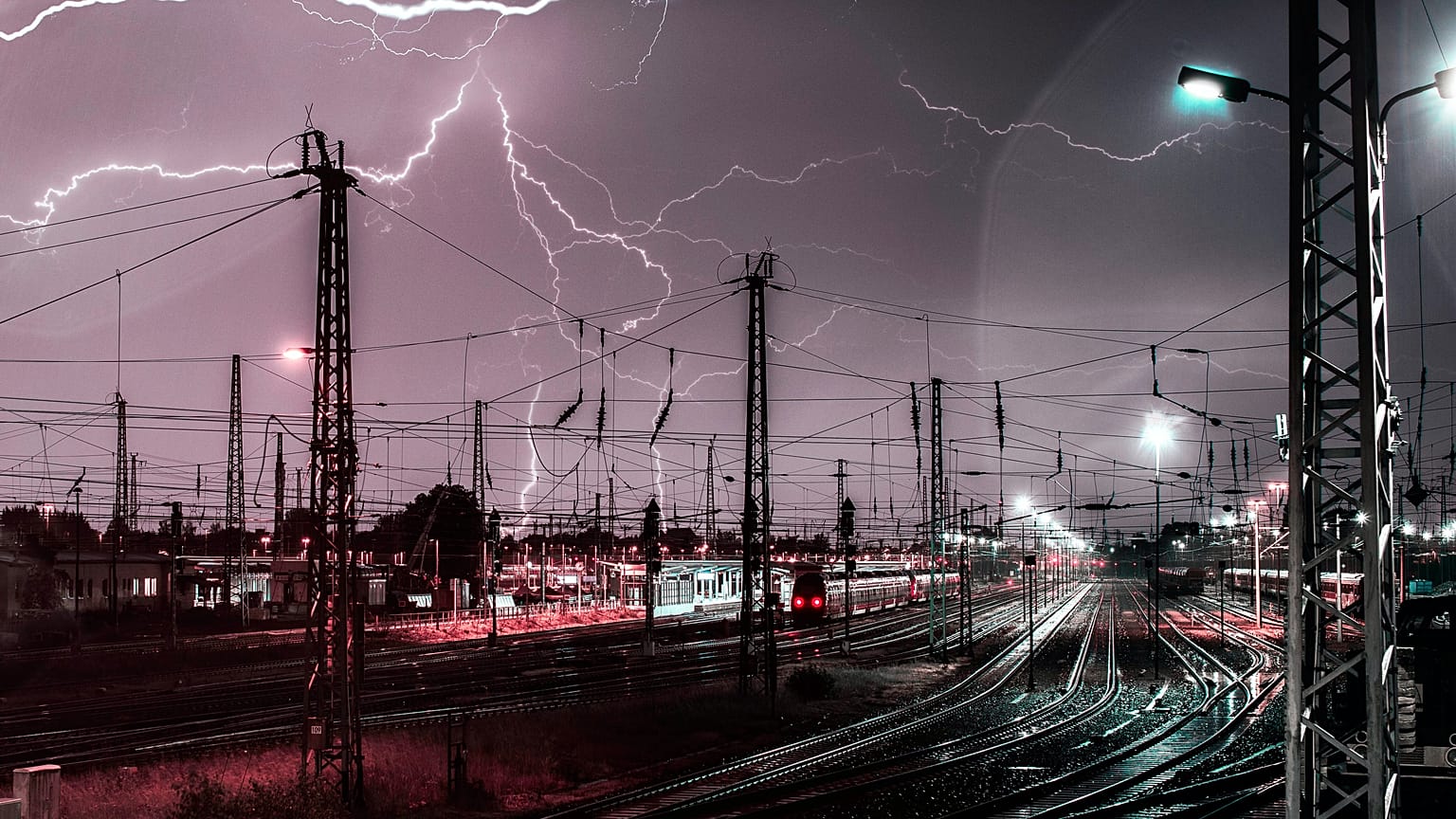 Gewitter am Hauptbahnhof Cottbus, 11.06.2019