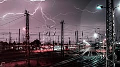 Gewitter am Hauptbahnhof Cottbus, 11.06.2019