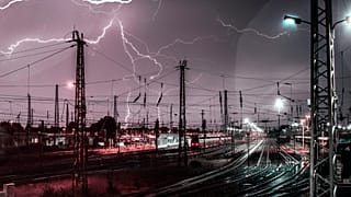 Gewitter am Hauptbahnhof Cottbus, 11.06.2019