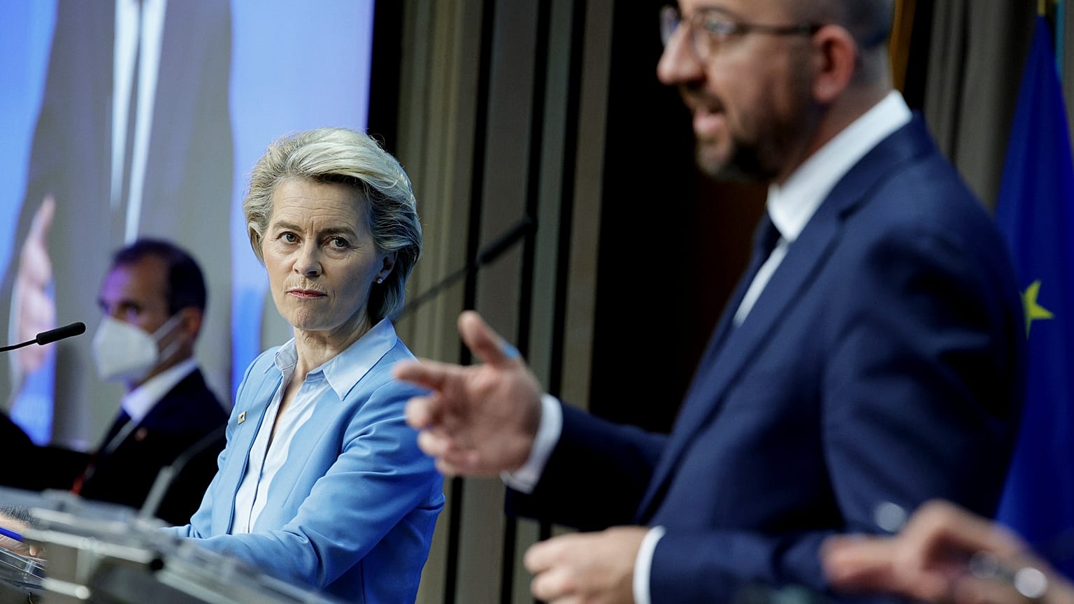 Ursula von der Leyen et Charles Michel à Bruxelles, le 25 mai 2021