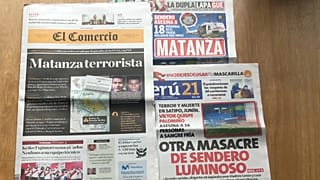 La prensa se hace eco de la matanza perpetrada por el grupo terrorista Sendero Luminoso en Perú.