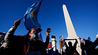 Protestas en Buenos Aires contra la gestión de Alberto Fernández frente a la pandemia.
