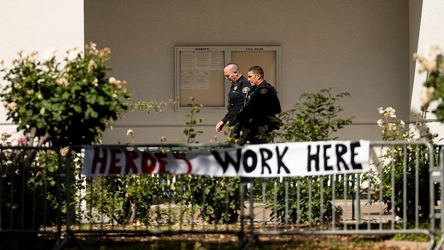 Officers respond to the scene of a shooting at a Santa Clara Valley Transportation Authority (VTA) facility on Wednesday, May 26, 2021, in San Jose, California.