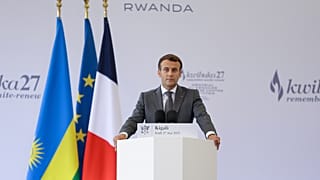 Emmanuel Macron à Kigali au Rwanda le 27 mai 2021
