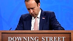 Britain's Health Secretary Matt Hancock speaks during a coronavirus media briefing in Downing Street in London
