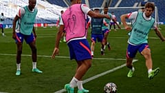 El Chelsea en un entrenamiento previo a la final. 