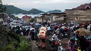 Menekültek a Nyiragongo közelében