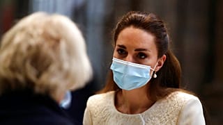 Kate MIddleton in un centro di vaccinazione all'Abbazia di Westminster, a Londra (23 marzo 2021)