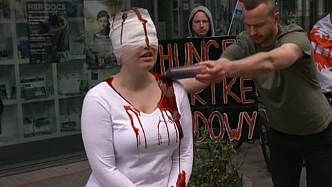Belarusians protest in Warsaw against arrest of journalist