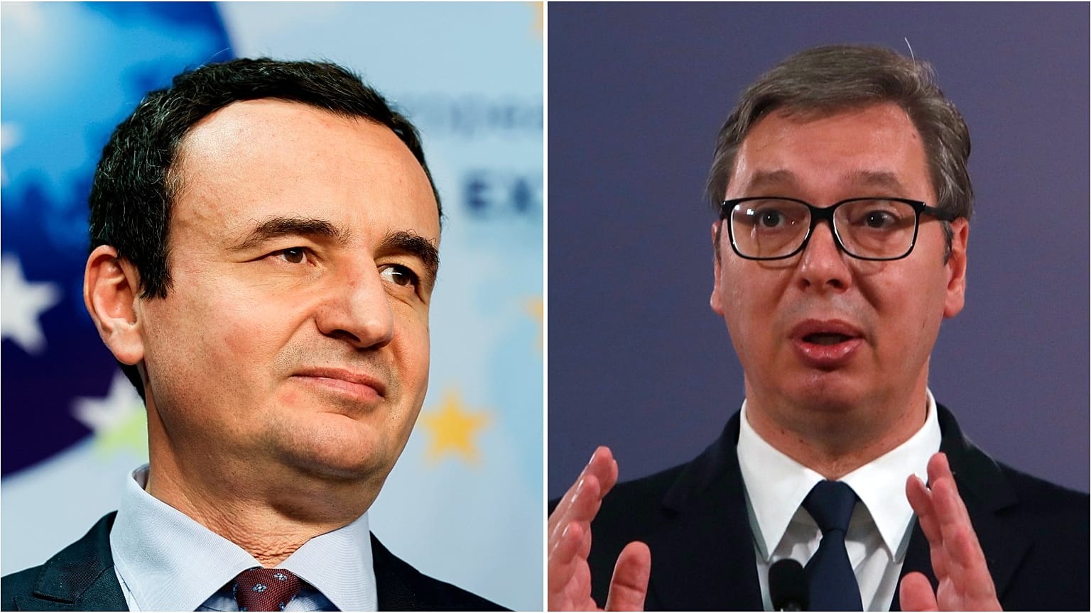 El nuevo primer ministro de Kosovo, Albin Kurti, y el presidente serbio Aleksander Vucic 