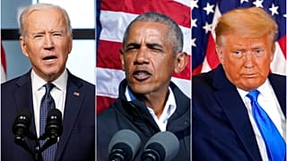 ABD'nin son 3 Başkanı soldan sağa JOe Biden, Barack Obama ve Donald Trump.