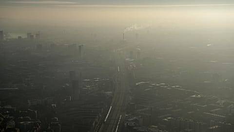 Pollution haze over South East London