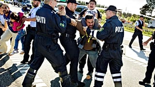 Συγκρούσεις αστυνομίας - μεταναστών στη Δανία (2015) - φώτο αρχείου