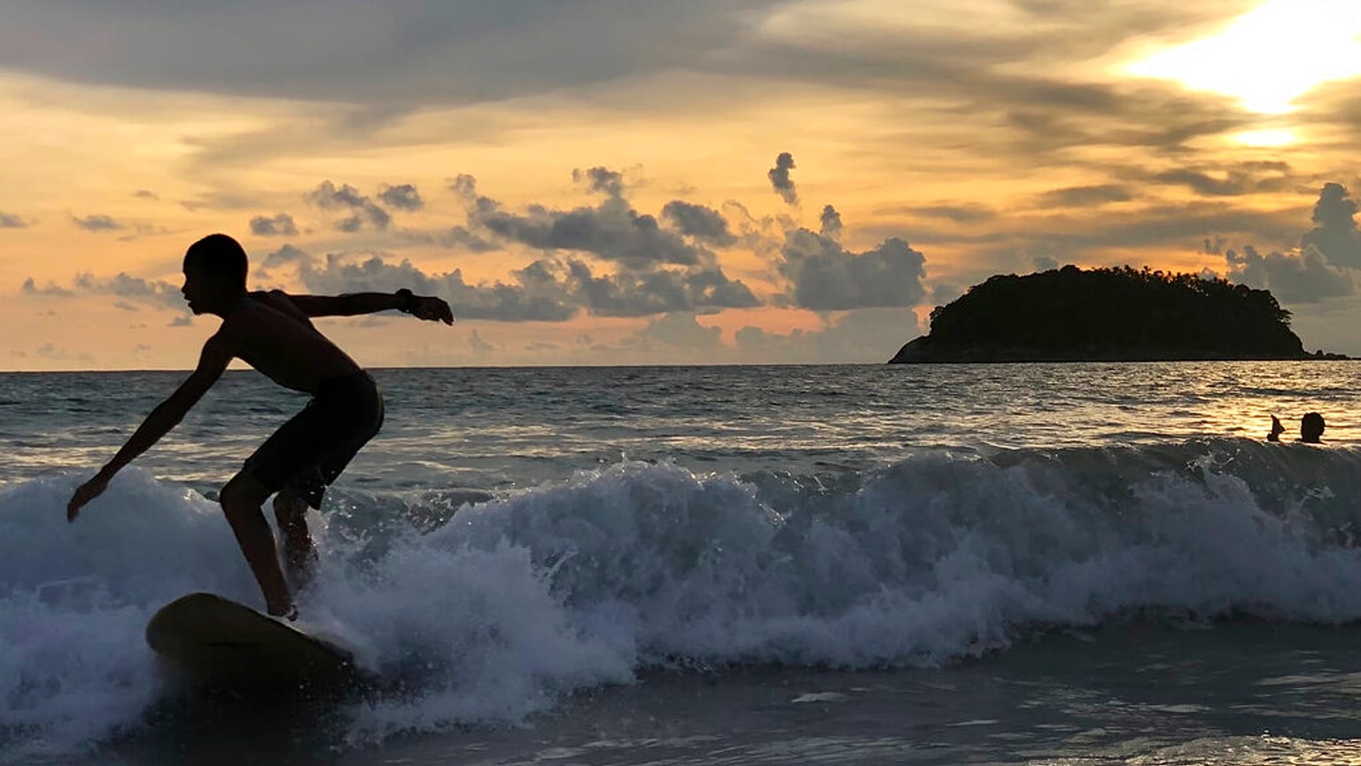 Surfer Kata Beach in Phuket, Thailand, 26.05.2019