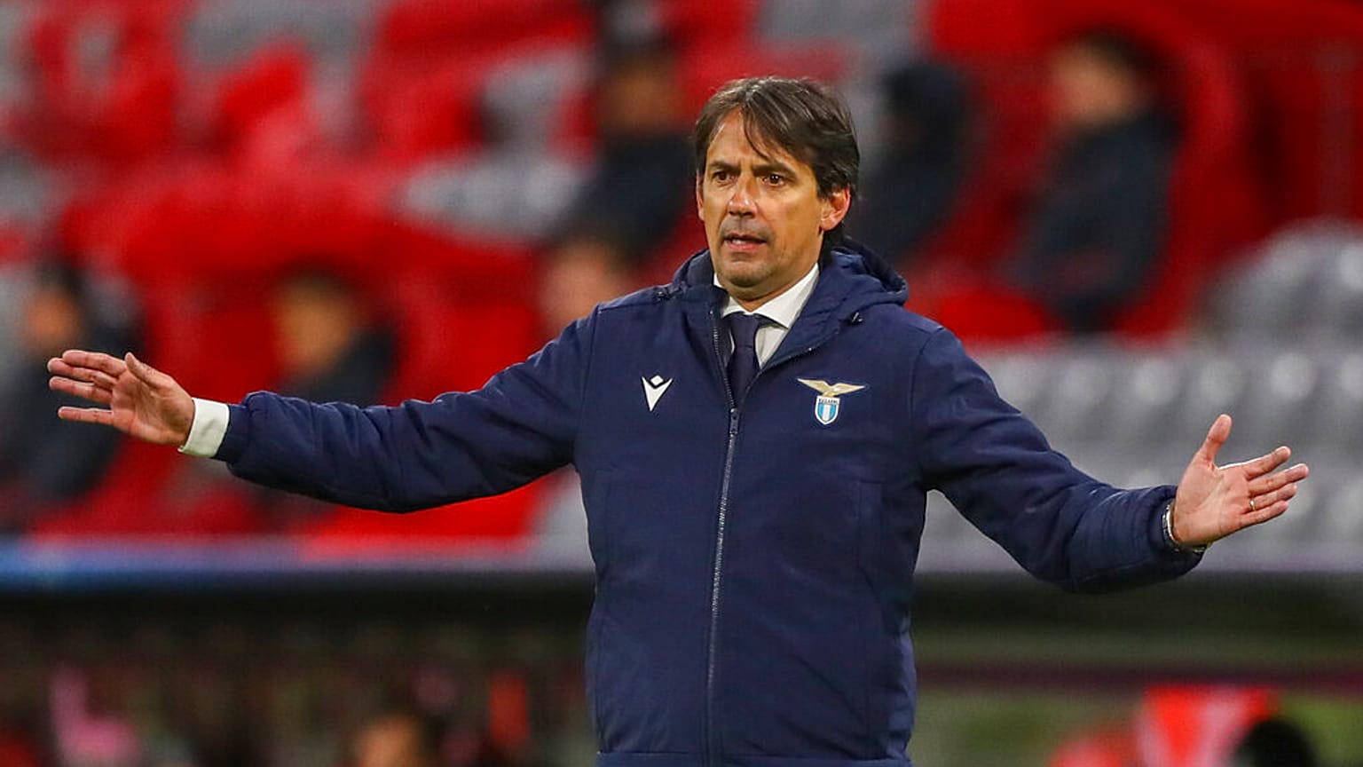 Simone Inzaghi durante una partita di Champions con la sua ex Lazio