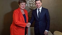 IMF Başkanı Kristalina Georgieva ve Ukrayna Cumhurbaşkanı Volodimir Zelenskiy