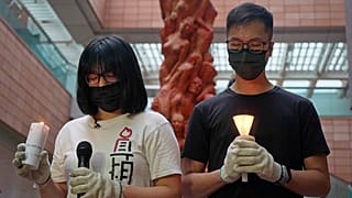 Chow Hang-tung (à gche), vice-présidente de l'Alliance Hong Kong, à l'origine de l'organisation chaque 4 juin d'une commémoration des événements de Tiananmen - le 02/05/2021
