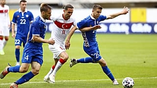 Türkiye'nin 2020 Avrupa Futbol Şampiyonası için Moldova ile yaptığı hazırlık maçından bir görüntü.