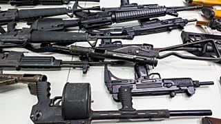 In this Dec. 27, 2012, file photo are some of the weapons that include handguns, rifles, shotguns and assault weapons, collected in a Los Angeles Gun Buyback event.