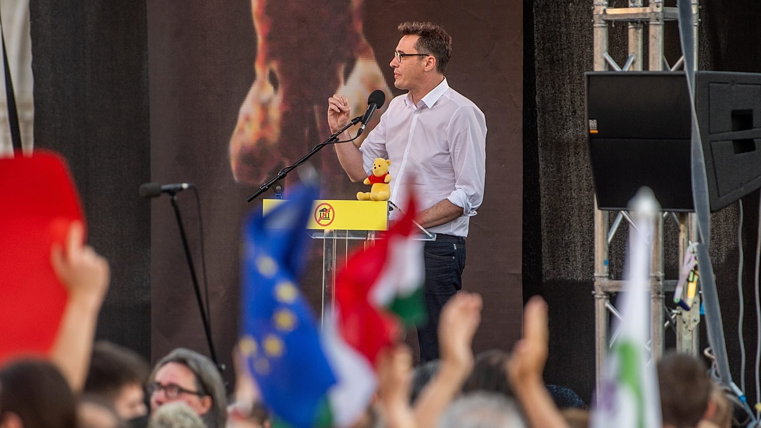  Karácsony Gergely, Budapest főpolgármestere a szombati tüntetésen 