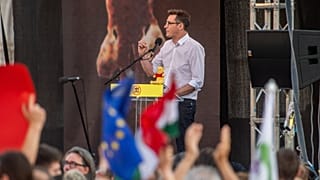 Karácsony Gergely, Budapest főpolgármestere a szombati tüntetésen
