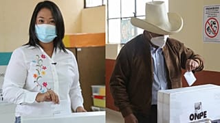 Keiko Fujimori et Pedro Castillo, les deux candidats à la présidentielle au Pérou, 6 juin 2021