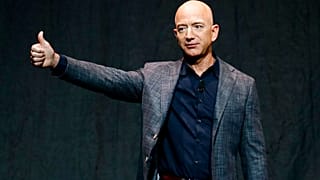 Jeff Bezos bei einer Veranstaltung anlässlich der Enthüllung der Blue Moon-Mondfähre von Blue Origin in Washington, 19.05.2019