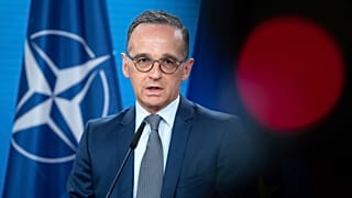 Heiko Maas, Foreign Minister, speaks ahead of the North Atlantic Council meeting at the Federal Foreign Office in Berlin, Germany, Tuesday, June 1, 2021. 