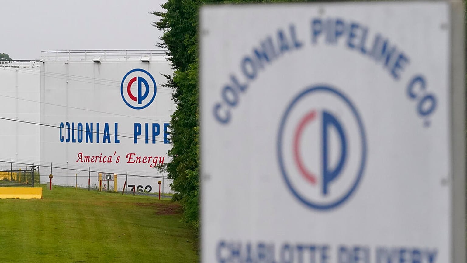 L'entrée de la Colonial Pipeline Company à Charlotte, en Caroline du Nord. 