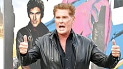 US-Schauspieler David Hasselhoff an der East Side Gallery in Berlin, 17.09.2019