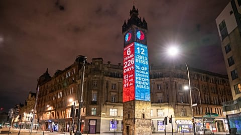 Climate Clock in Glasgow counting down to COP26