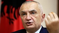 Albanian President Ilir Meta speaks during an interview in Tirana, Albania on 21 April, 2021.