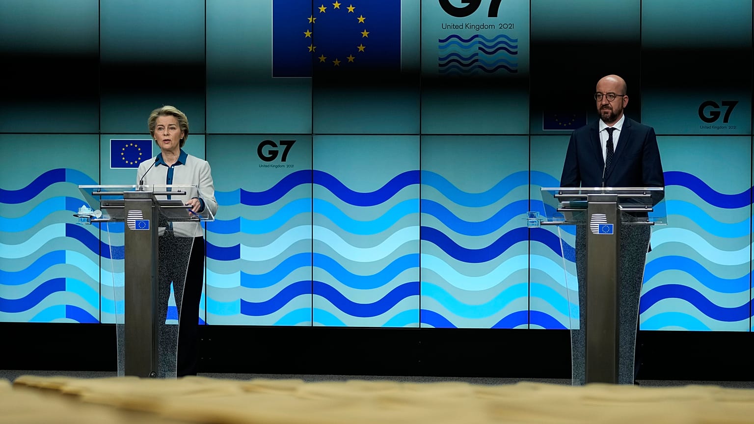 Rueda de prensa de los líderes europeos previa a la Cumbre del G7