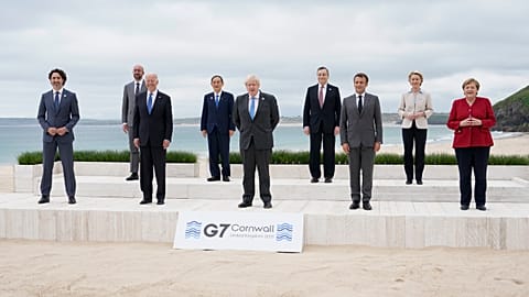 Les leaders du G7 ainsi que la présidente de la Commission européenne et le président du Conseil européen