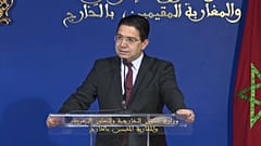 El ministro de Exteriores marroquí, Naser Burita, en rueda de prensa
