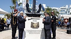 Tελετής εγκαινίων αναμνηστικής στήλης για την Ελληνική Επανάσταση, στην Αγία Νάπα
