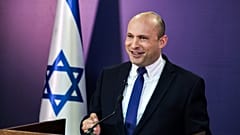 Naftali Bennett, Israeli parliament member from the Yamina party, gives a statement at the Knesset, Israel's parliament, in Jerusalem, June 6, 2021. 